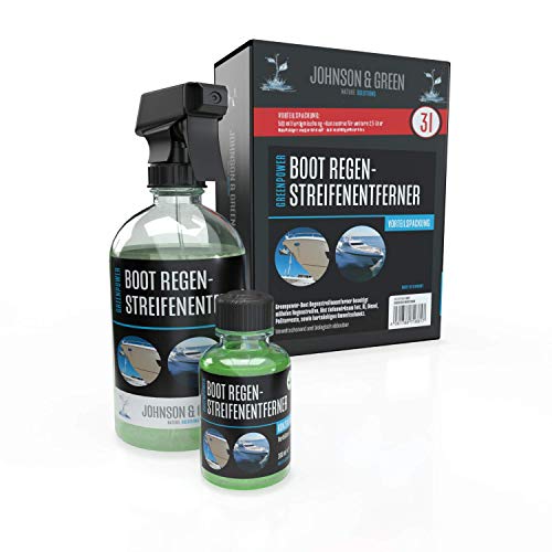 Greenpower Boot Regenstreifenentferner Vorteilspack für bis zu 3 Liter, Löst Grauschleier, Vogelkot, Wasserränder und vieles mehr, Umweltschonender Bootsreiniger