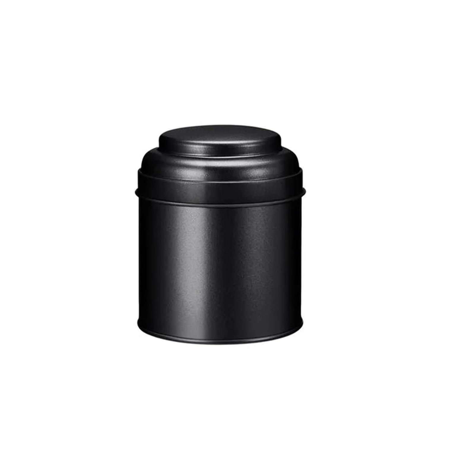 UBOHUZ 6pcs Tea Tin Canister With Airtight Double Lids For Loose Mini Storage Containers For Teas Bags Coffee Sugar for Tea, Coffee(Black)