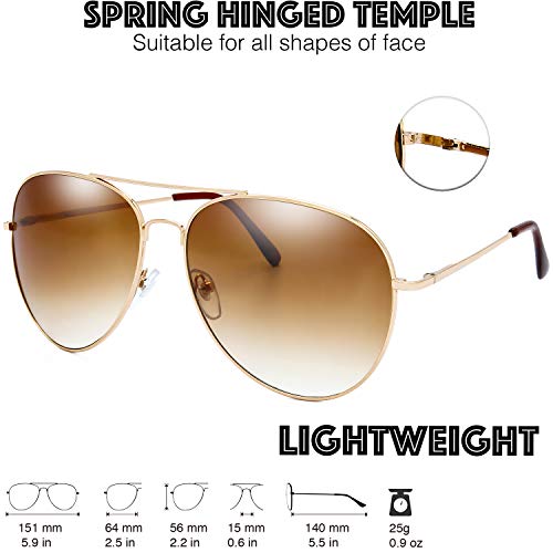 Image of The Fresh Classic Aviator Frame Light Color Lens XL Oversized Sunglasses Gift Box
