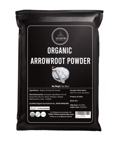 Naturevibe Botanicals Organic Arrowroot Powder, 5lbs | Gluten-Free and Non-GMO | Used in cooking | Used for coating (80 ounces)â€¦