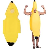 FAINCA Costume Banana Adulto Unisex, 65x148 cm Divertente Costume Carnevale Banana, Vestito Carnevale Frutta per Carnevale, Addio al Celibato, Feste e Cosplay