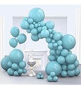 Zingnify Pale Aqua Balloons, 150 pcs Different Sizes Pack of 18 Inch 12 Inch 10 Inch 5 Inch Boho ...