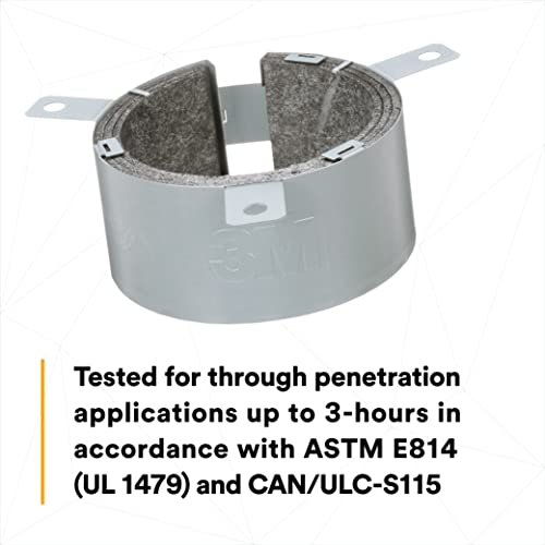 Image of 3M Fire Barrier Ultra Plastic Pipe Device Ultra-PPD3, 3 in Metal Collar Assembly, Heat-Expanding 3M Fire Barrier Ultra GS Material