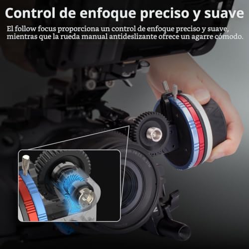 Miniatura 2 de Nitze Mini Follow Focus Kit Con 3 Drive Gears, Follow Focus Con A B Stops Para Dslr Cámara Con Varilla De 15 Mm Y Abrazadera De Varilla Con Riel Nato Para Sony A7 A9 Fx3 Fx30 Gh5 S5 Jaula - Mf15c
