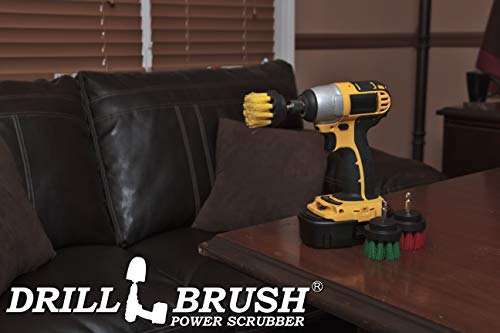 Image of Drill Brush - Grout Cleaner - 2-inch Diameter Multi-Purpose Spin Brush Kit - Kitchen Accessories - Scrub Brush - Cast Iron Skillet - Scrubber - Bird Bath - Shower Cleaner - Bath Mat - Calcium - Rust