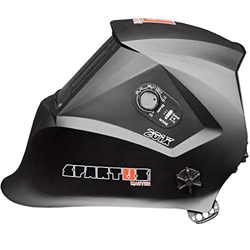 SPARTUS Master 201X Pantalla de soldadura Pantalla de soldadura por arco MMA, TIG, MIG/MAG Rectificado DIN 4/9-13 Filtro automático de clase superior Protección UV/IR Sensores Amplio campo de visión