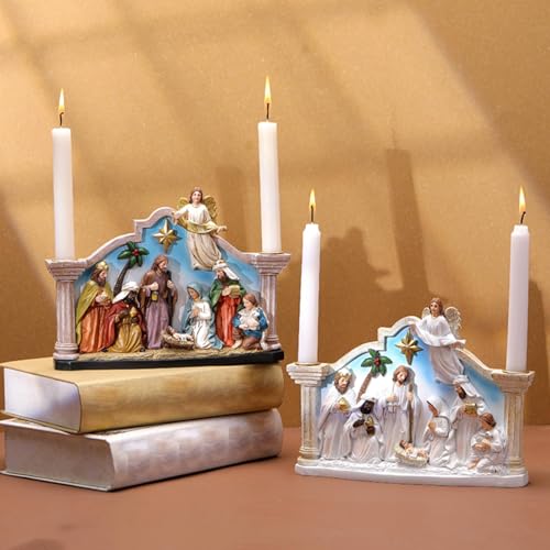 Statue de crèche de Noël compacte pour petits espaces et bureaux