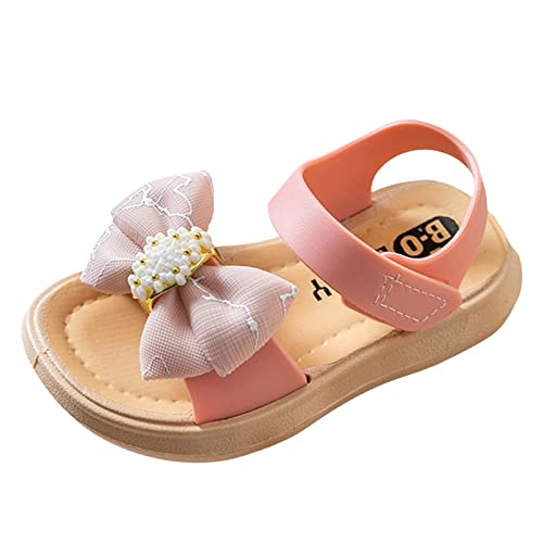 Toddler Girls Open Toe Bowknot Sandals Summer Flat Wide Shoes Toddler Kids Stylish Beach Flats Girls Slippers