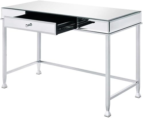 Miniatura 5 de Acme Canine - Escritorio rectangular de madera con espejo y cromado