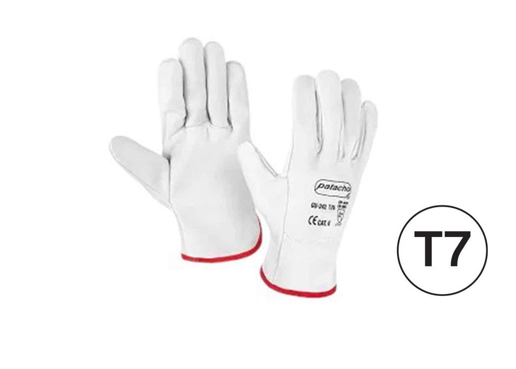 DRW Lot de 12 gants de travail en cuir renforcé, taille S