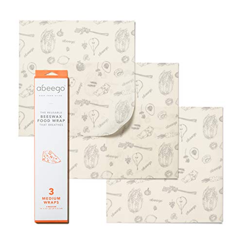 Abeego, The Original Beeswax Food Storage Wrap - Set of Three 10" Natural Square Sheets