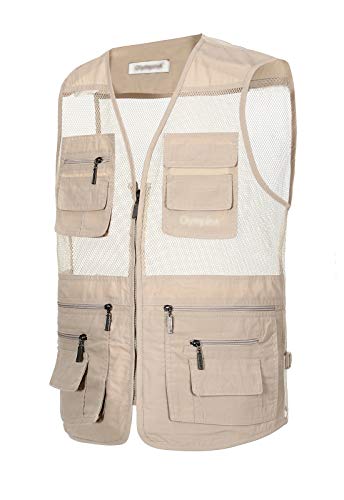 Image of Hbufnha Mens Mesh Lightweight Vest Outdoor Work Fishing Hunting Extra Pockets Vest