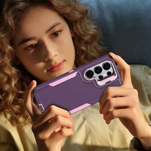 Coque Samsung S26 fine noire avec protection d'objectif en métal et béquille