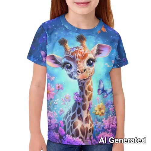 Image of Xhuibop Kids Tshirts Girls Boys 3-16 Years Summer Clothes for Teens Loose Fitting Tops