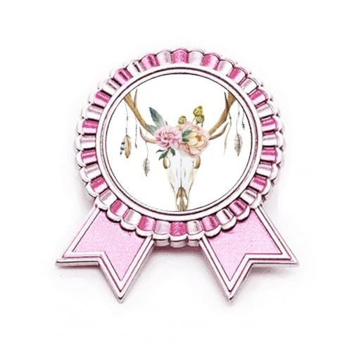 Broche tête de cerf rose en métal taille M idéale pour un mariage