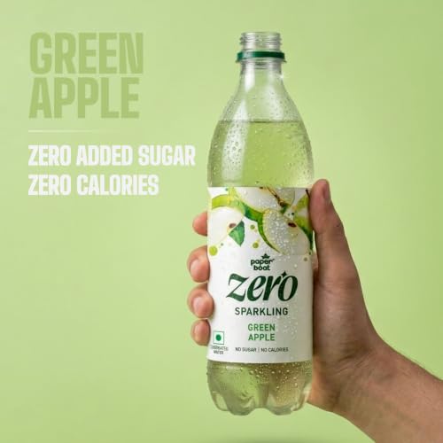 Image of Paper Boat Green Apple Sparkling Water, 600ml | Carbonated Water | Zero Sugar, Zero Calories I Sugar Free