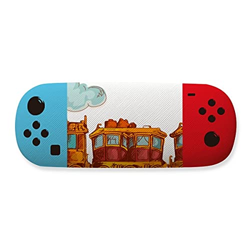 Étui de rangement pour lunettes motif train coque antichoc et doublure douce