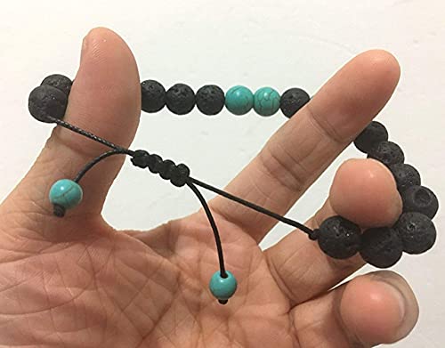 Celokiy Adjustable Lava Bead Stone Anxiety Diffuser Oil Diffuesr Bracelet Women With Turquoise - Meditation,Relax,Healing,Aromatherapy #TOP3
