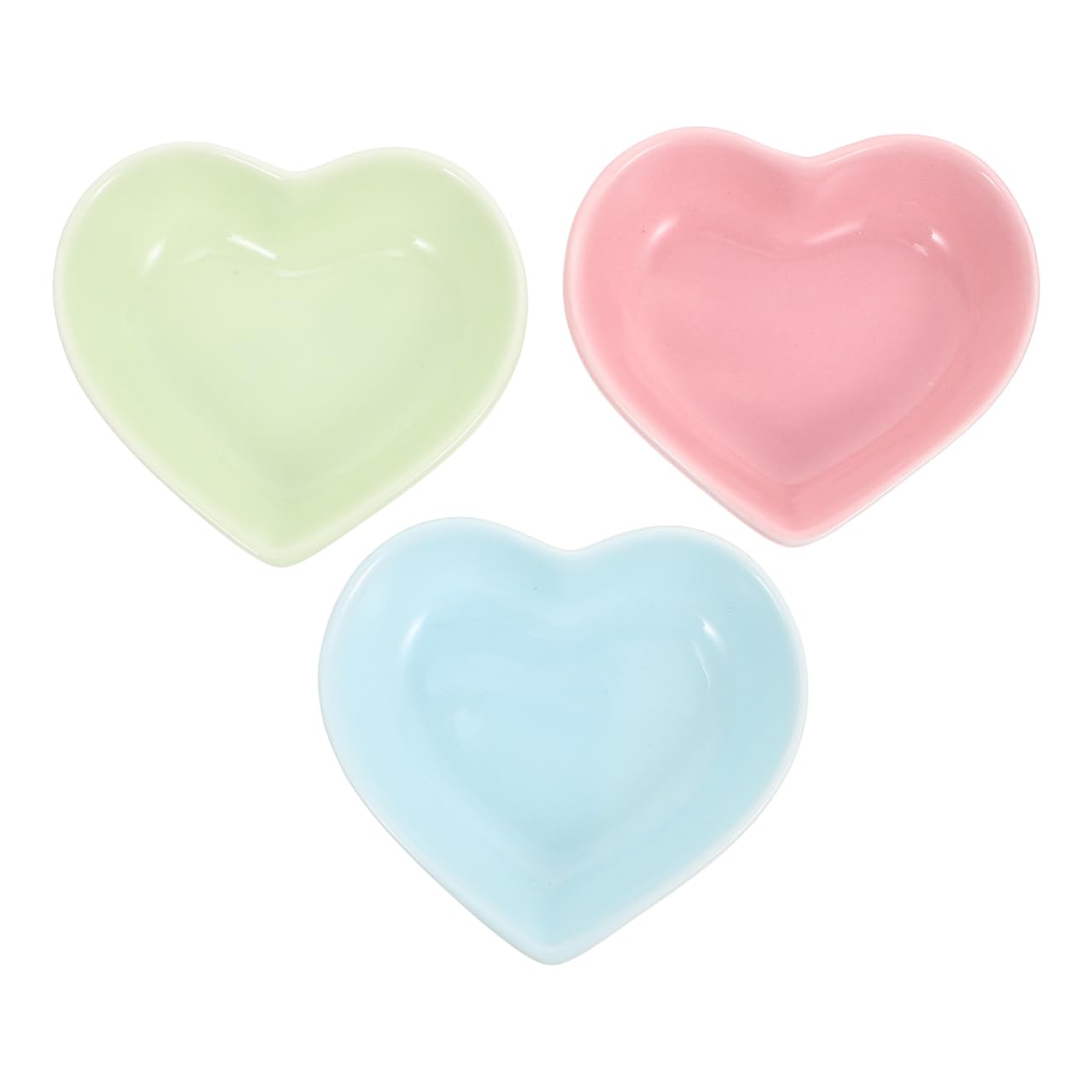 ifundom Heart-Shaped Ceramic Hamster Food Bowls Pet Feeder Bowls Set of 3 3.15 X 2.76 X 0.98 in Small Animal Feeding Dishes for Hamsters Guinea Pigs Gerbils Easy to Clean