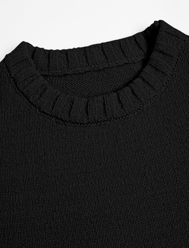 Image of ZAFUL Crew Neck Casual Knit Sweater for Women Cozy Long Sleeves Ribbed Knit Pullover Sweaters Jumper