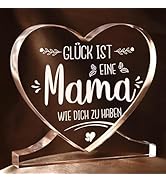 Juratar Muttertagsgeschenk für Mama von Tochter Sohn, Herzförmiges Acryl Heimat Dekoration Gesch...