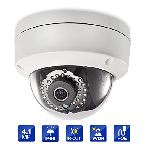 Outdoor 4MP POE Dome IP Security Camera Onvif- IP66 Weatherproof-2K HD(2688×1520) 2.8mm Lens- IR Night Vision Motion Detection with SD Card Slot