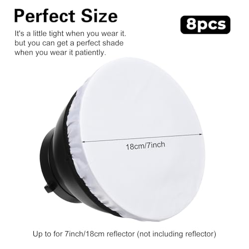 Image of 7 inch /18cm Light Diffuser,Soft Diffuser Lamp Cover White Lamp Shade Diffusers,Great for Studio Strobe Reflectors, Video Shooting (8Pcs)