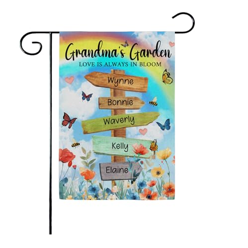Personalized Grandma Garden-Flags with Custom Children Name