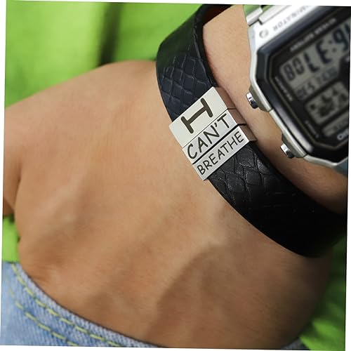 HONMEET 2 Peças De Materiais De Desfile Pulseira De Couro Pu Pulseira De Couro Para Homens Pulseiras