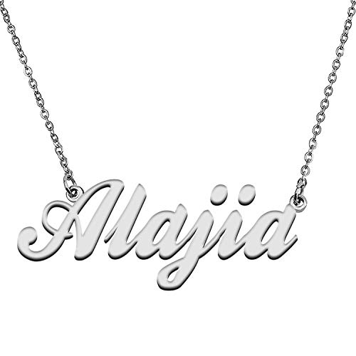 GR859C Custom Made Alajia Name Necklace for Women Stainless Steel