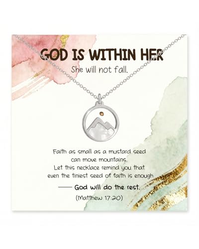 UVGVA Graduation Gifts – Moving Mountains Mustard Seed Necklace Christian Confirmation Gift for Teen Girl Gifts Trendy Stuff (Stainless Steel Mustard Seed Necklace)