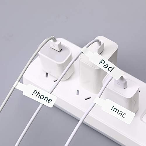 NIIMBOT Cable Lable Maker Tape 0.49" x 4.29" (12.5×109mm) Printer Sticker Paper with Self-Adhesive for D11/D110/D101 Label Maker,1 Roll of 65pcs (White)