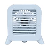 AMONIDA Ventilador Enfriador de Aire de Escritorio, Mini Aire Acondicionado Portátil Recargable por USB, Ventilador con Compartimento para Hielo con Tecnología de Reducción de Ruido, Ideal para
