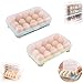 2 Piezas Caja Almacenamiento Huevos,Soporte de Plástico para Huevos,Huevera Nevera Apilable,Hueveras para Frigorifico,Huevera con Tapa Para 15 Huevos,Apilable,Fácil de Limpiar,de Plástico, Portátil