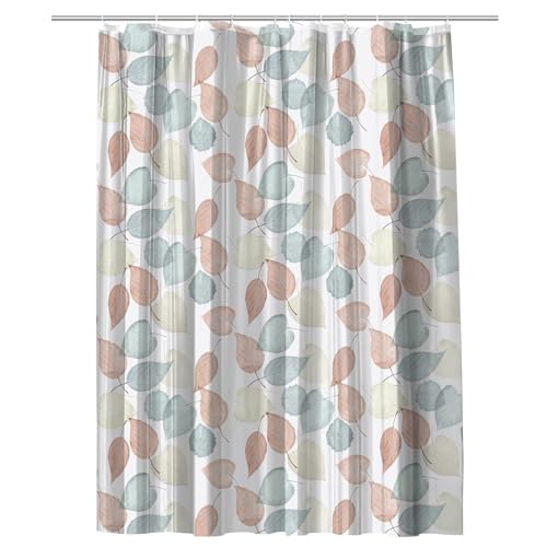 Miniatura 2 de Uraqt Cortina De Ducha, Cortina Baño Tela Impermeable Antimoho Con 12 Anillos, Eva Shower Curtain Lavable, Cortina Bañera Para Baño, Ducha, Bañera Colorful Leaves