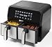 Produktbild Balter Heißluftfritteuse HL-900, Doppelkammer 8L 2x4L, 2 Speisen gleichzeitig, 8 Programme, Dual Cook & Sync Finish, Dörrer Funktion, Dual Zone, Airfryer, Friteuse ohne Öl, inkl Rezeptheft, Silber