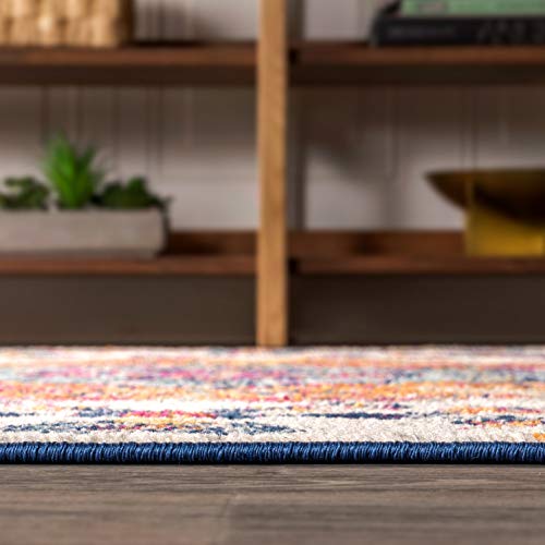JONATHAN Y Boho Vintage Blue/Multi 3x5 Oval Area Rug, Bohemian Flair Medallion, Floral Easy-Cleaning High Traffic for Living Room, Bedroom, Kitchen, Pet-Friendly, Non Shedding (BMF106A-3OV) by JONATHAN Y - Image 8