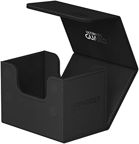 Ultimate Guard Sidewinder 80+, Deck Box for 80 Double-Sleeved TCG Cards, Black, Magnetic Closure & Microfiber Inner Lining for Secure Storage — view 3