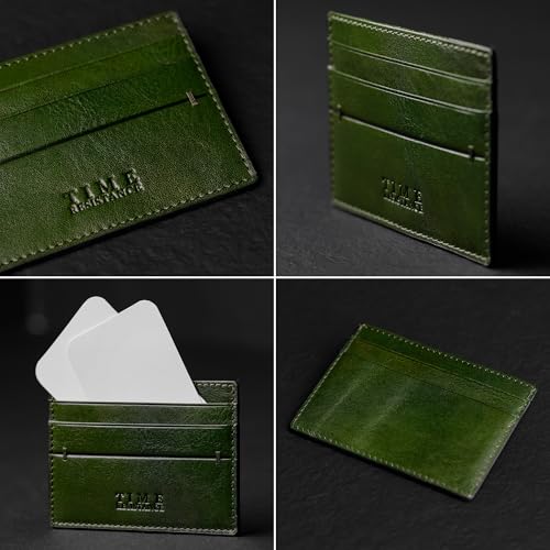 Image of Time Resistance Credit Card Case - Leather Business Card Holder - Italian Handmade Card Organizer