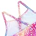 Dolxico Girls One Piece Swimsuits Cute Bathing Suit Ruffles Swimsuits Girls Fashion Summer Beach Swimwear Little Kids Swimming Suits, Rainbow Glitter, 11-12 Years