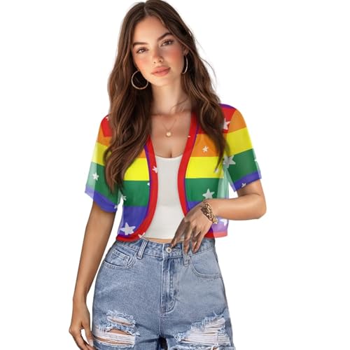 Image of Womens Short Sleeve Bolero Shrug Open Front Knit Cropped Cardigan Shoulder Cover for Dress Cute Casual Knit Cover Up