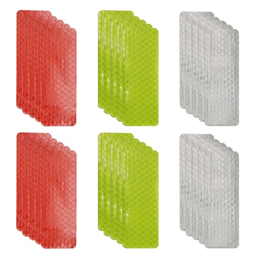 30 Stück Warnung Reflektierende Aufkleber - Sicherheit Reflektor 3 x 8cm Reflektorband Selbstklebend für Fahrrad, Motorrad, Helme, Rucksack, Roller, Kinderwagen