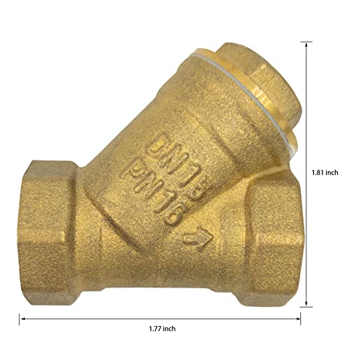 Image of Y Strainer 1 /2 Brass Sediment Filter Attachment Water Filter with 40 Mesh Filter Screen Plastic Inline Hose Filter Twist-On 0.5 Inch DN15 0