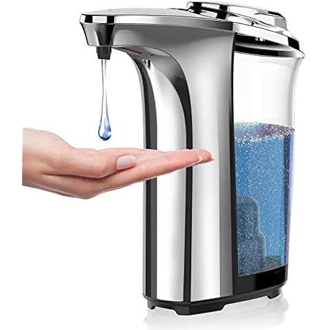 PZOTRUF Automatic Soap Dispenser, Touchless Dish Soap Dispenser 17oz/500ml with Infrared Sensor, 5 Adjustable Soap Levels, Liquid Hand Soap Dispenser for Bathroom Kitchen (Silver) Cover