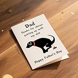 Fathers Day Card Gifts for Husband Dad from Wife Daughter Son Kids, Funny Fathers Day Cards, Dog Dad Gifts for Men Who Have Everything, Gift for Dad Father's Greeting Cards from Dog, Papa Gift Ideas