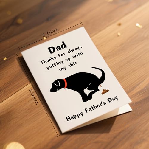 Fathers Day Card Gifts for Husband Dad from Wife Daughter Son Kids, Funny Fathers Day Cards, Dog Dad Gifts for Men Who Have Everything, Gift for Dad Father's Greeting Cards from Dog, Papa Gift Ideas