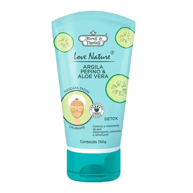 Flores e Vegetais Masc Argila Detox Pepino & Aloe Vera 150ml