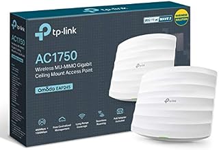 TP-Link AC1750 Wi-Fi Dual Band Gigabit Ceiling Mount Access Point, MU-MIMO, Support 802.3af/at/Passive PoE, Easily Mount to Wall or Ceiling, Free EAP Controller Software (EAP245), White