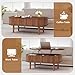 Fluted Lift Top Coffee Table with Hidden Compartment, Fully Assembled Wooden Center Table, Modern Oval Lift Tabletop for Home Living Room Office, Walnut