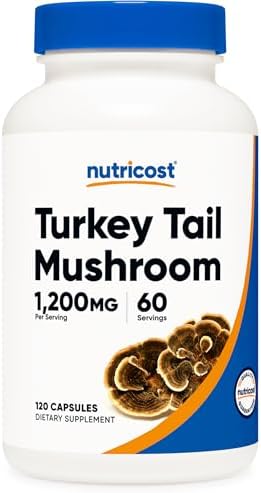 Nutricost Turkey Tail Mushroom Capsules 1200mg, 60 Servings (120 Capsules) - Gluten Free, Non-GMO, and Vegetarian Friendly